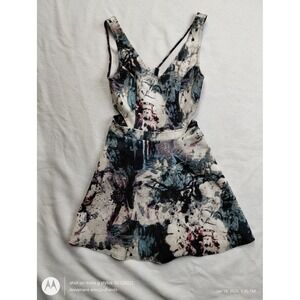 Abercrombie & Fitch Women's Abstract Cutout Skater Dress Small Zip Back